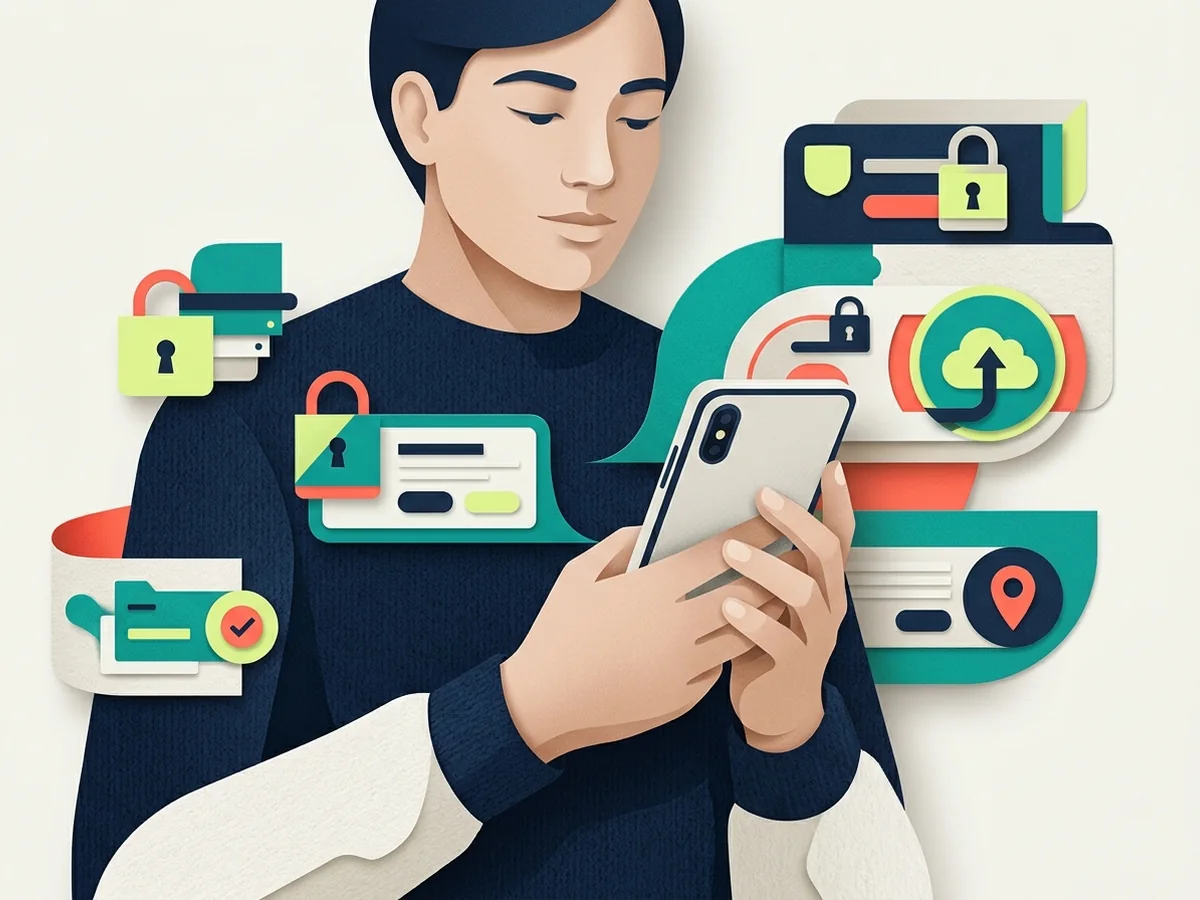 Editorial illustration for Mobile security